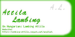 attila lambing business card